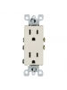 Leviton 5325-T 15 Amp, 125 Volt, Decora Duplex Receptacle, Residential Grade, Grounding, Light Almond